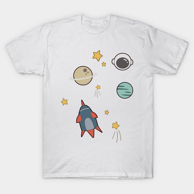 space kids cartoon T-Shirt by DikaOtter